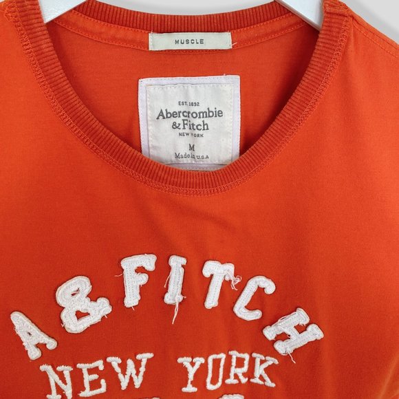 Abercrombie & Fitch Spellout Orange T-Shirt - Picture 3 of 5